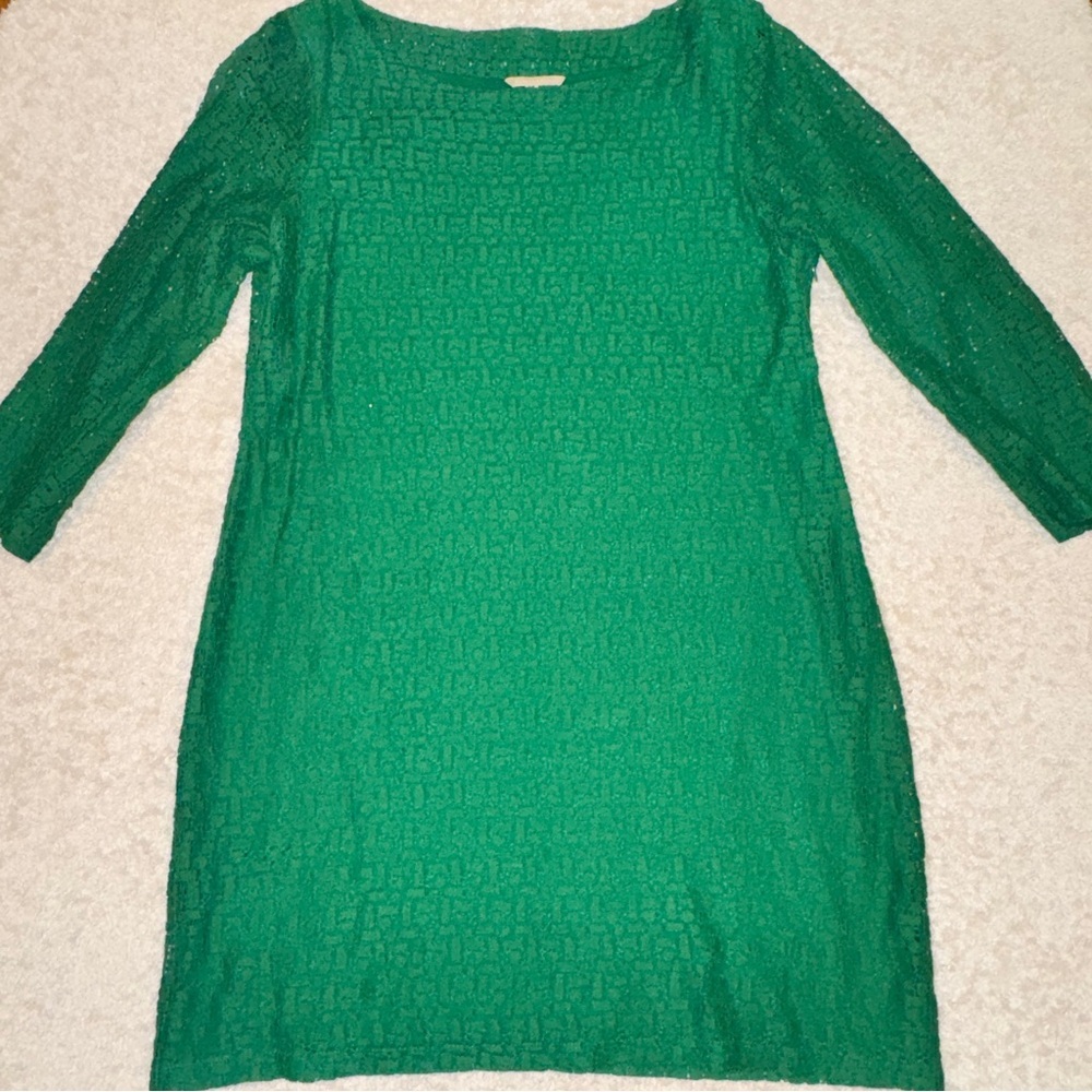 Banana Republic Vibrant Green Long Sleeve Dress